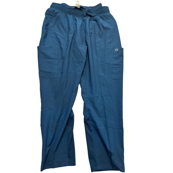 WonderWink W123 Scrub Pants Womens 1X Petite Caribbean Cargo Drawstring 5045P - Picture 1 of 9